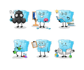 Canvas Print - ice cube save the earth group. cartoon mascot