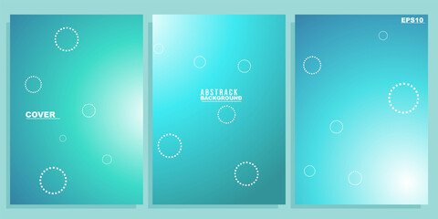 set of book covers with blue light gradient background. report book design template.