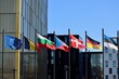 © Ilona Lablaika - Group of EU memberstate flags waving in wind Court of Justice building in Luxembourg: EU, Belgium, Bulgaria, Czech Republic, Denmark, Germany, and Estonia