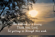 Motivational and inspirational quote on blurred background of sunset beach.