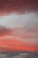 Wall Mural - Bright orange, pink sunset sky. Great for replacement in photo editing for dramatic, epic scenic view. 