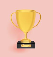 Wall Mural - Winner cup isolated. Golden trophy on a transparent background. Vector illustration.