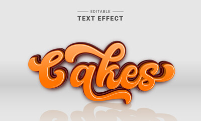 Poster - Editable text style effect - Cakes text style theme.	
