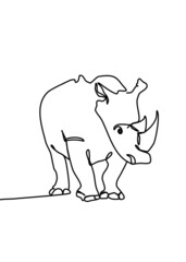 One continuous line drawing - Rhino