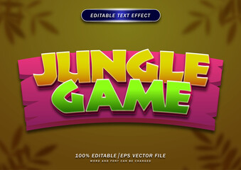 Poster - Jungle game editable text effect