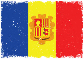 Illsutrated of Andorra grunge flag