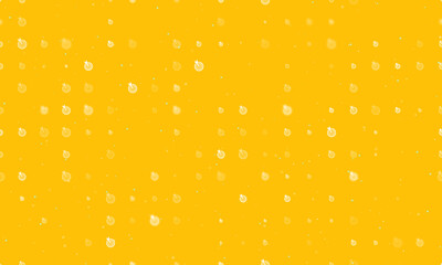 Poster - Seamless background pattern of evenly spaced white goal symbols of different sizes and opacity. Vector illustration on amber background with stars