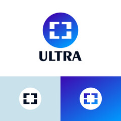 Aufkleber - System code logo design concept.  Blockchain data company brand logomark illustration. Can representing crypto, metaverse, connect, network, future, virtual.