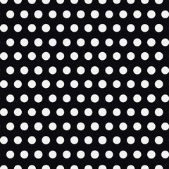 Poster - black and white dots vector seamless repeat pattern print background