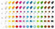 Set 6 Verschiedene Pins, Herzen, Nadeln, Flaggen & Magnete 15 Bunte Farben