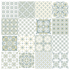 Naklejka na meble Traditional ornate portuguese tiles azulejos. Vintage pattern for textile design. Geometric mosaic, majolica. Seamless geometric pattern. Vector decorative background. Vintage floral pattern.