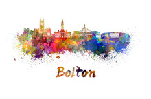 Bolton Skyline In Watercolor