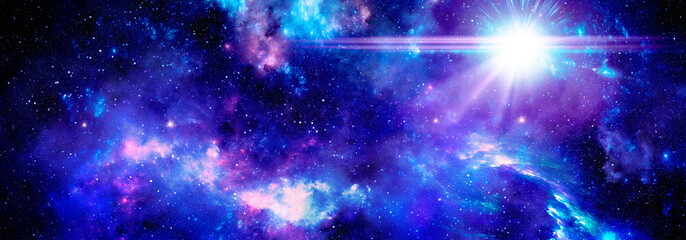 Wall Mural - cosmic background with nebulosity and the brilliance of stars