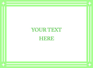 Wall Mural - light green spring eco horizontal vector background with beautiful thin border frame. vintage style 