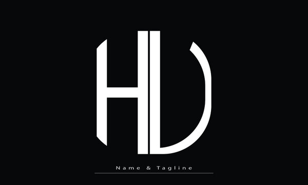 Alphabet letters Initials Monogram logo HU ,  UH