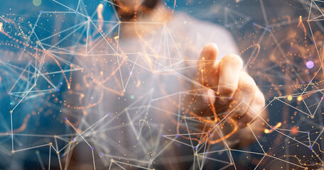 Communication technology for internet business. Global world network