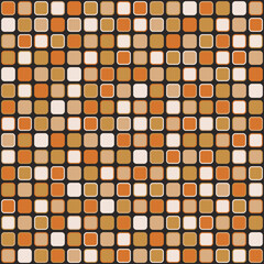Poster - Coffee tiles seamless pattern. Vector from rounded tiles.