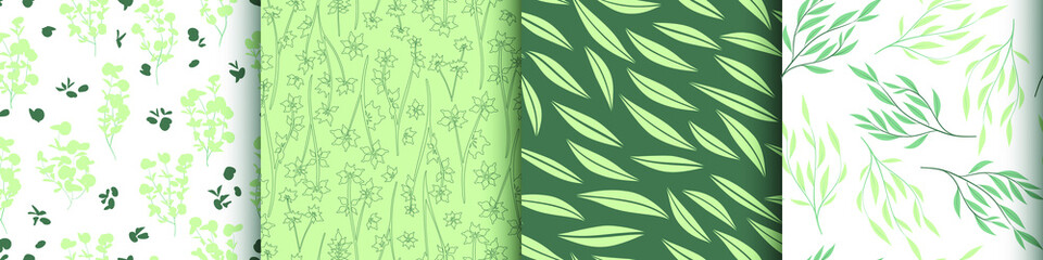 Sticker - Seamless Eucalyptus Pattern. Summer Leaves Print. Nature Dress Design. Floral Pattern. Hand Drawn Fern Leafs. Fashion Botanic Border. Romantic Flower Texture. Herbal Floral Pattern.