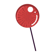 Isolated Red Lollipop Candy Icon Vector