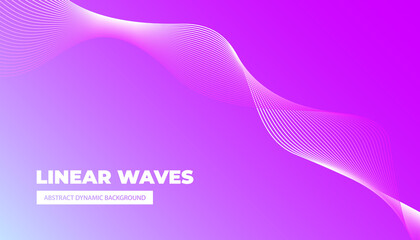 Poster - Beautiful abstract blue gradient background from a wave of white lines. Flyer banner template vector eps 10
