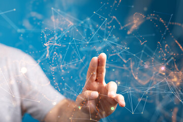 Concept of Network, internet communication. 3d illustration