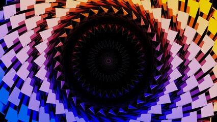 Poster - Bright background.Design. A bright abstraction of a corridor inside which it oscillates in circles with very fast movements and narrows back into a black hole.