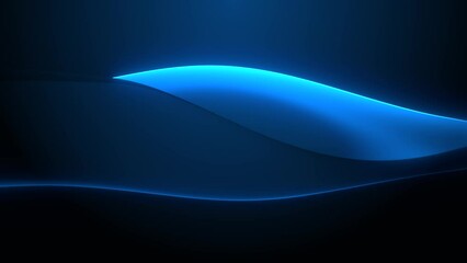 Poster - Abstract colorful wavy background in dark blue color. Modern colorful wallpaper. Seamless loop animation. 3d rendering.