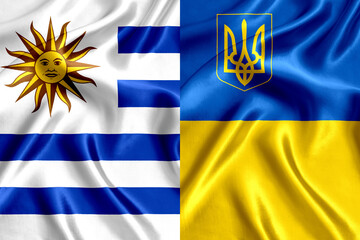 Wall Mural - Flag of Uruguay and Ukraine