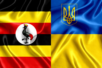 Sticker - Flag of Uganda and Ukraine