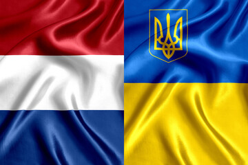 Sticker - Flag of the Netherlands and Ukraine