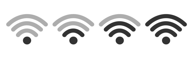 Poster - Wifi Wireless W lan Internet Signal Flat Icons For Apps Or Websites - Isolated On white