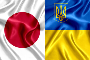 Wall Mural - Flag of Japan and Ukraine