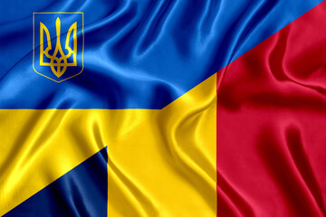 Wall Mural - flag of CHAD and Ukraine