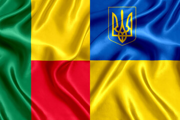 Wall Mural - Flag of Benin and Ukraine