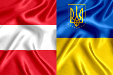 Wall Mural - Flag of Austria and Ukraine