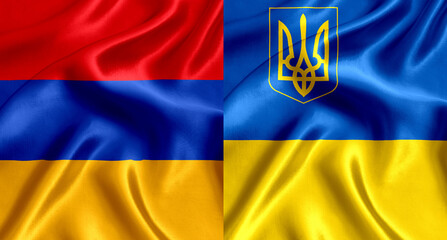 Wall Mural - Flag of Armenia and Ukraine