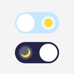 Poster - Day and Night mode switch. Sun and Moon. Sleeping mode turn on, off. On Off Switch. Light and Dark