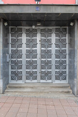 Wall Mural - Aluminium Metal Door Entrance