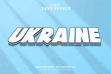 Wall Mural - Editable text effect, Blue background, Ukraine text effect, No War