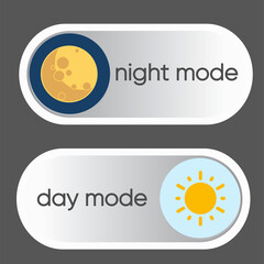 Poster - Concept of gadget interface switch to Day and Night mode and ui symbol. Day and Night Mode. Vector On Off Switch.