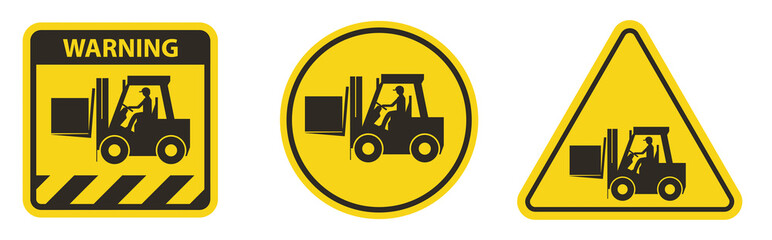 Sticker - Forklift truck sign,Hazard warning forklift