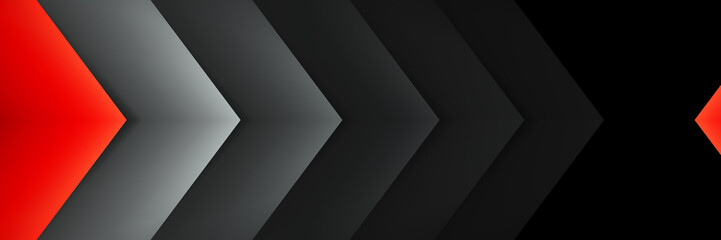 Poster - abastract black background with red accent. geometry dark pattern. vector design backdrop
