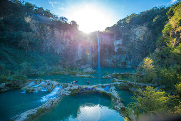 Cascada del Salto en la huasteca potosina, san luis potosi, mexico