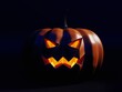 Halloween pumpkin image on uniform background, 3D rendering