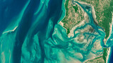 Fototapeta  - Satellite view of the coast of Mozambique aerial view of Inhaca Island, Mozambique, ocean and pristine islands. Africa. Element of this image is furnished by Nasa
