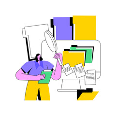Poster - Records management abstract concept vector illustration. Electronic records keeping, enterprise information files, archive management, document tracking, administrative system abstract metaphor.