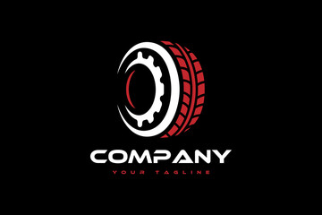 tire and gear logo, automotive logo design