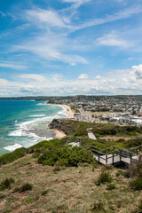 Wall Mural - Aerial view of Newcastle harbor city in Australia