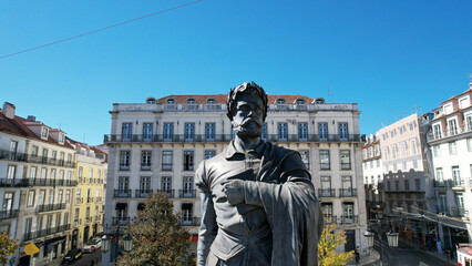 Sticker - Statue of poet Luis de Camoes of Lisbon Portugal