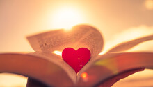 Love And Religion. Bible And Heart 
